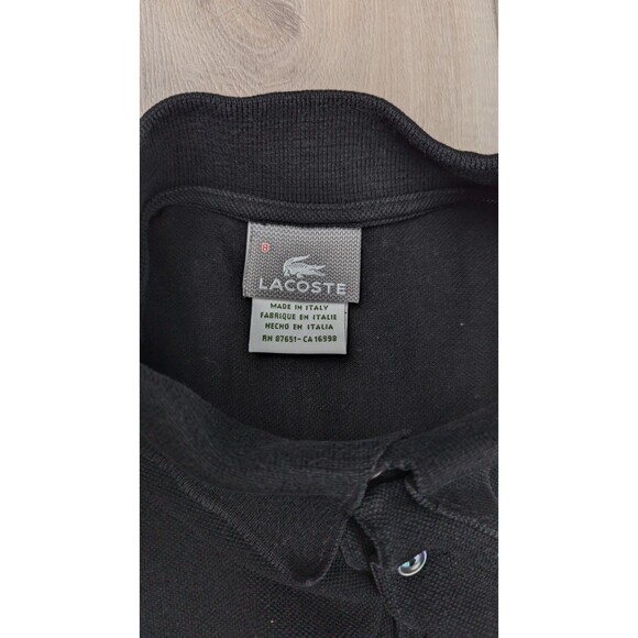 Lacoste Polo Mens Size 8 3XL Black‎ Shirt Short Sleeve Golf Made in Italy - Picture 5 of 8